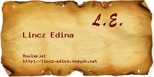 Lincz Edina névjegykártya
